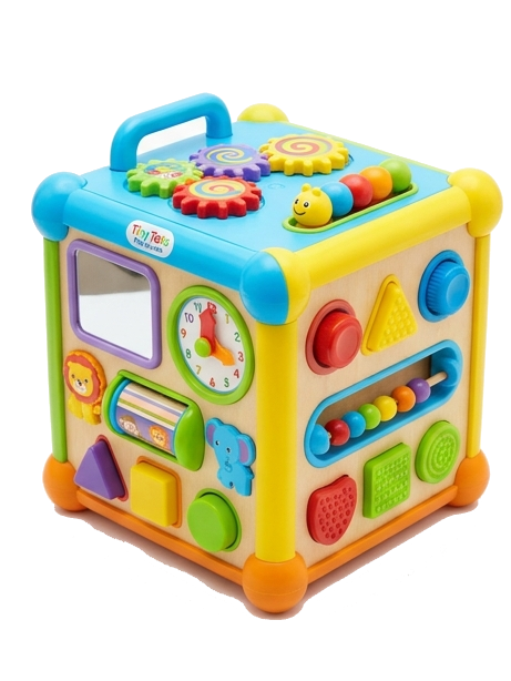 Colorful 5-in-1 Baby Activity Cube Learning Toy - Image 3