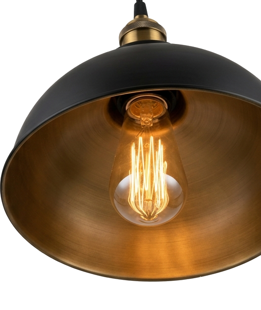 Modern Black and Gold Industrial Pendant Ceiling Light - Image 3