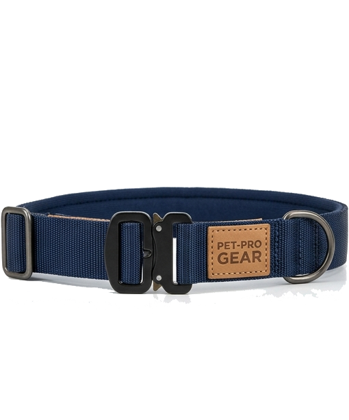 Adjustable Navy Blue Pet Collar with Heavy-Duty Buckle - Image 2