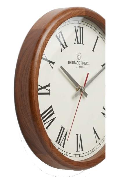 Vintage Wooden Wall Clock with Roman Numerals - Image 2