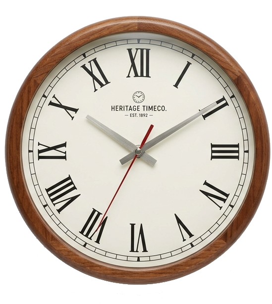 Vintage Wooden Wall Clock with Roman Numerals