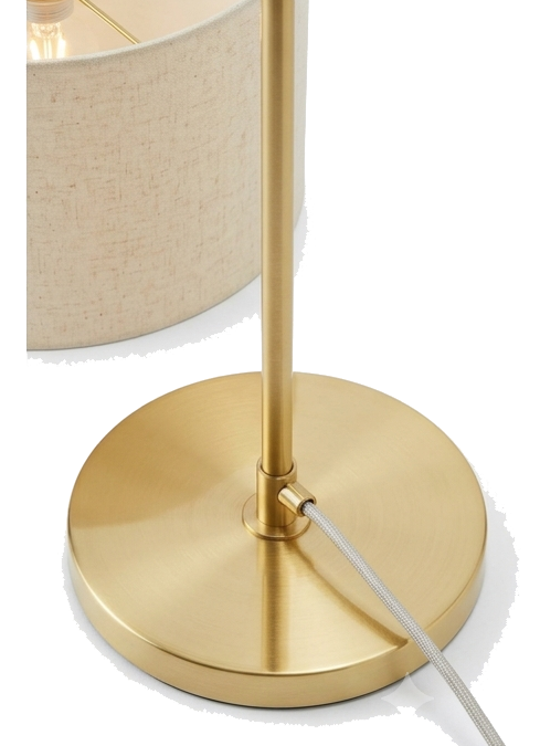 Modern Gold Floor Lamp with Beige Fabric Shade - Image 3